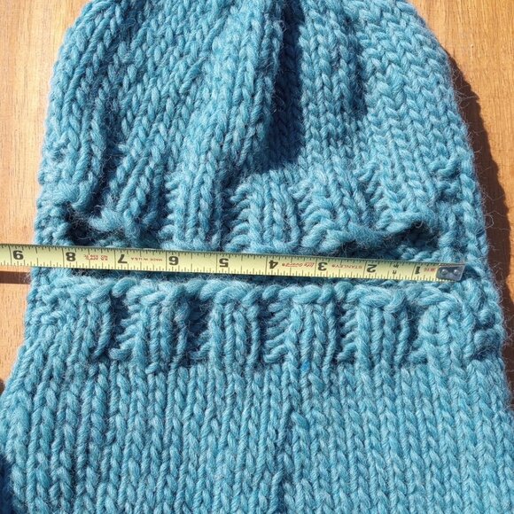 Men's Balaclava Knight Helmet Hat Beanie Neck Gaiter Hoodie Wool Sea Green M - Picture 9 of 13